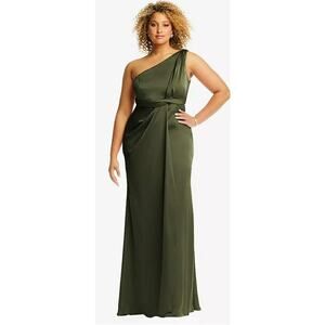 Dessy Collection NWT One-Shoulder Draped Twist Empire Waist Trumpet Dress  4